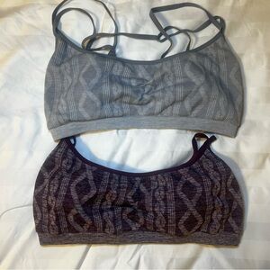 Victorias Secret Bralette Medium Burgundy/Gray Sweater Knit Sports Bras Lot of 2